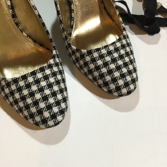 J.Crew Size 9 Bell Ankle Tie Gingham Pumps… - Picture 4 of 8